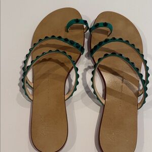Giuseppe Zanotti Teal and Tan Studded Sandals